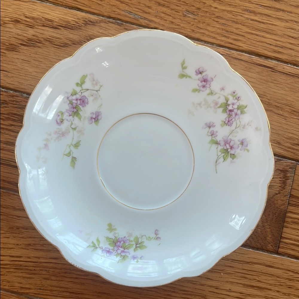 Vintage Kaiserin Maria Theresia Carlsbad Austria Saucer China M Z Purple Floral